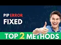 How to Fix the error subprocess exited with error in PIP 2024 - SOLVED