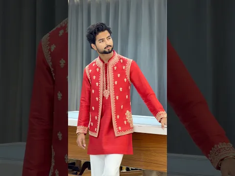 Zardosi Signature Red Kurta Koti Set | MAYUR Designer #youtubeshorts #kurta #handcrafted #fashion