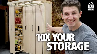 Vertical Sliding Storage Shelves Maximized Storage