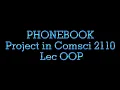 PHONE BOOK NET BEANS PROJECT IN COMSCI 2110 LEC