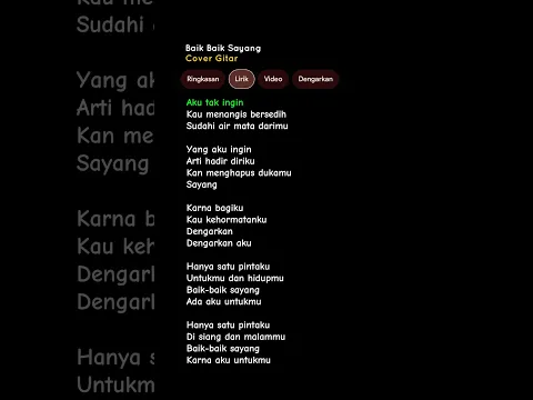 LIRIK LAGU BAIK BAIK SAYANG - WALI BAND (Aku tak ingin kau menangis bersedih | Hanya satu pintaku)