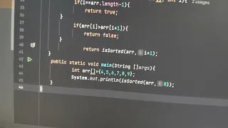 Check if the array is sorted or not java recursion