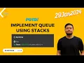 Leetcode 232 Implement Queue using Stacks Stack Queues 29Jan2024