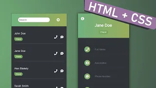 Contacts List App HTML CSS