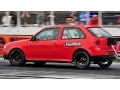 VW 8V turbocharged 850hp goes 9 81 160 mph on 24 5 x 8 Mickey Thompson tires