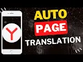 How to Enable Auto Page Translation in Yandex Browser Mobile