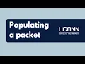 Populating a packet UConn Interfolio-RPT