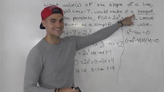 MCR3U - Quadratic Functions Mock Test 2 Thinking Question 1