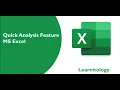 Quick Analysis Feature MS excel