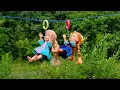 Download Lagu Zipline ! Elsa \u0026 Anna toddlers - Barbie - fun adventure - Lego