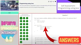 Self Assessment - Programming using Java Answers