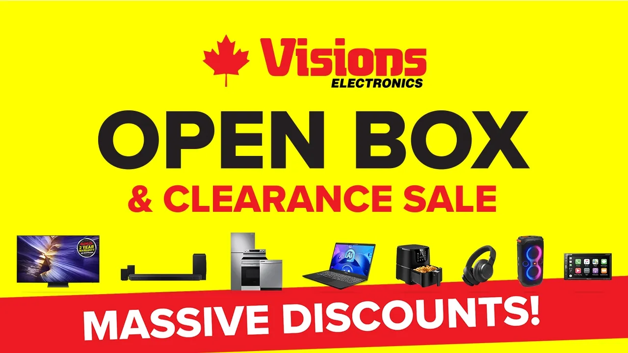 Visions Electronics — Visions Electronics — Open Box and Clearance Sale (YouTube video ad)