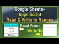 Google Apps Script Reading and Writing to Ranges