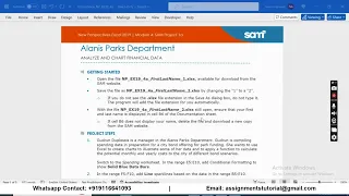 New Perspectives Excel 2019 Module 4 SAM Project 1a Alanis Parks Department