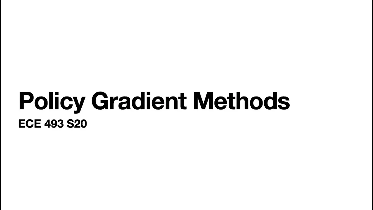 Policy Gradient Methods