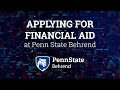 Applying for Financial Aid at Penn State Behrend