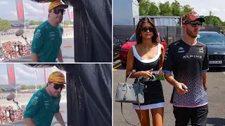 Fernando Alonso hits his head on the ceiling Pierre Gasly arrives with girlfriend