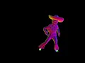 Rainbow Colored Mariachi Dancing Skeleton Projection Loop
