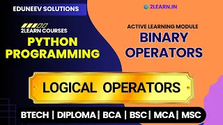 Binary Operators Logical Operators in Python Programming