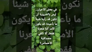 في بعض الأحيان ليس بالضرورة أن نكون قد رأينا شيئا ما بأعيننا قد يكون الأمر أننا شعرنا فقط ألا 