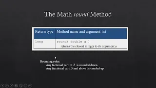 Java Static Methods The Math Class Math Class Methods round pow abs min max