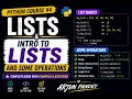 Python Course Introduction to Lists List Operations Python for Beginners