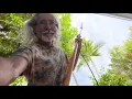 Cutting tree limbs with Fiskar Pole Saw and Trimmer