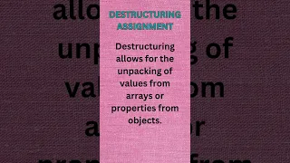 Destructuring assignment in JavaScript