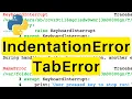 IndentationError TabError Python Tutorial