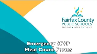 FCPS FNS SFSP Meal Count Form Procedures