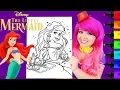 Coloring Ariel The Little Mermaid Disney Coloring Page Prismacolor Markers KiMMi THE CLOWN