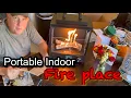 Portable Propane FirePlace for Camping Patio Deer Blind Camper Trailer Van Tent