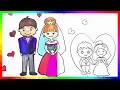 Wedding Couple Coloring Page Drawing For Kids-Learn Colors Tutorial Toddlers Markers KIDS TIME TV