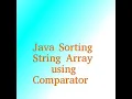 Java Sort String Array using Comparator Interface