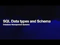 SQL Data types and Schema