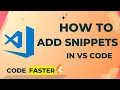 How to create snippets in vs code how to write code faster 1StepFix