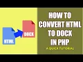 How To Convert HTML To DOCX Using PHP
