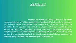 A Multi-Objective Optimization Approach to Load Balancing and Task Scheduling IoT-Fog-Cloud Networks