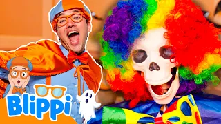 Blippi Plays Halloween Games🎃 Floor is Lava + Sink or Float! Halloween for Kids | After School Club