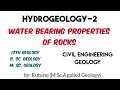 Lagu Hydro 2 - Water Bearing Properties of Rocks