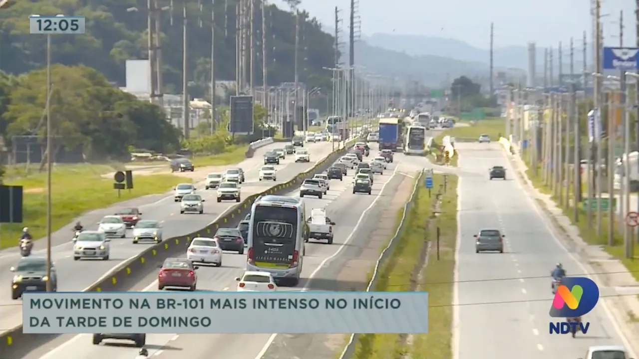 De volta para casa: movimento na br-101 mais intenso no início da tarde de domingo