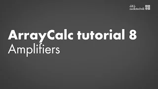 ArrayCalc tutorial 8 Amplifiers Remote
