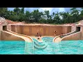 Download Lagu Summer Living 185Days in 1M Dollars Underground House Building Water Slide into Giant Swimming Pool