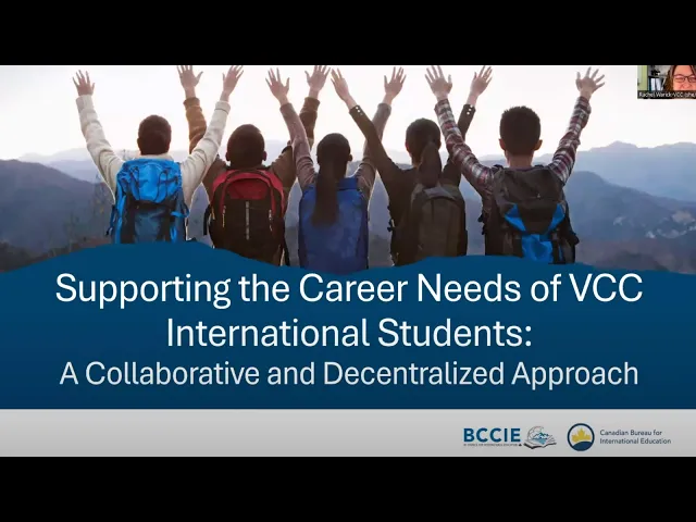 <p>In this engaging session, Vancouver Community College (VCC) and the University of British Columbia (UBC) showcased their initiatives to help international students transition into the workforce.</p>
