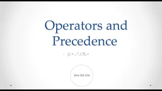 Operators and Precedence including the modulo operator - C Programming Zero to One