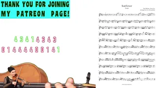 Download Post Malone, Swae Lee 🎻 Sunflower 🎻 Violin Tutorial \u0026 Play Along With Sheet Music MP3