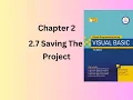 Saving the Project Chapter 2 Visual Basic Programming Bsc ADP ADS BS Computer Science