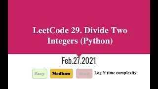 LeetCode 29 Divide Two Integers Python