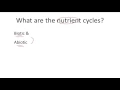 Nutrient Cycles