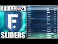 The Best All Madden Sliders For Gameplay For Madden 26 Franchise